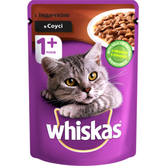 Whiskas Adult 1+ Turkey in Gravy Влажный корм для взрослых котов в возрасте от 1 года Индейка в соусе