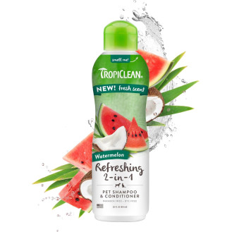 TropiClean Refreshing 2 in 1 Watermelon Освежающий шампунь-кондиционер с арбузом для собак и котов