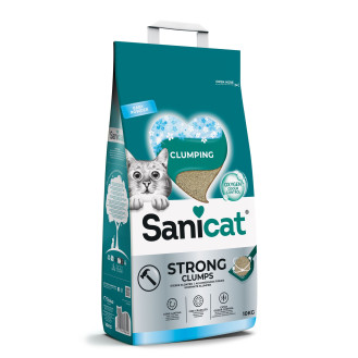 Sanicat Strong Clumps Baby Powder Ультракомкуючий антибактеріальний наповнювач без пилу для котячого туалету