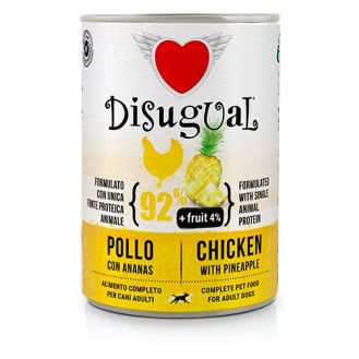 Disugual Dog MonoProtein Fruit 92% Chicken & Pineapple Монопротеиновая беззерновая консерва для собак Паштет из Курицы и Ананаса