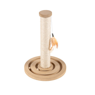 Imac Tiragraffi Когтеточка-столбик для котов с интерактивным треком и подвесной игрушкой