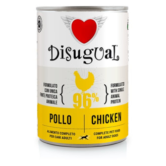 Disugual Dog MonoProtein 96% Chicken Монопротеиновый консервированный беззерновой корм для собак Паштет из Курицы