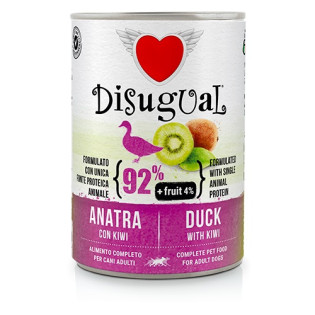 Disugual Dog MonoProtein Fruit 92% Duck & Kiwi Монопротеїнова беззернова консерва для собак Паштет з Качки та Ківі