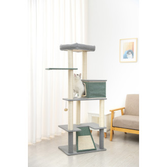 Imac Cindy Многоуровневый игровой комплекс-когтеточка для кота с домиком, игрушкой и дряпалкой