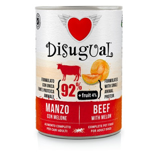 Disugual Dog MonoProtein Fruit 92% Beef & Melon Монопротеїнова беззернова консерва для собак Паштет з Яловичини та Дині