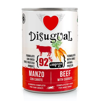 Disugual Dog MonoProtein Vegetable 92% Beef & Carrots Монопротеїнова беззернова консерва для собак Паштет з Яловичини та Моркви
