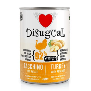 Disugual Dog MonoProtein Vegetable 92% Turkey & Potatoes Монопротеїнова беззернова консерва для собак Паштет з Індички та Картоплі