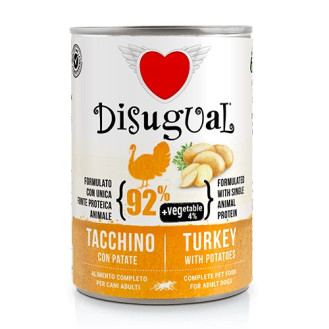 Disugual Dog MonoProtein Vegetable 92% Turkey & Potatoes Монопротеїнова беззернова консерва для собак Паштет з Індички та Картоплі