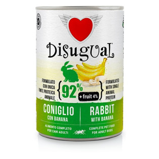 Disugual Dog MonoProtein Fruit 92% Rabbit & Banana Монопротеїнова беззернова консерва для собак Паштет з Кролика та Банана
