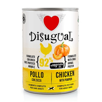 Disugual Dog MonoProtein Vegetable 92% Chicken & Pumpkin Монопротеїнова беззернова консерва для собак Паштет з Курки та Гарбуза