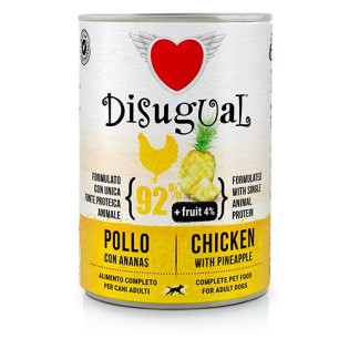 Disugual Dog MonoProtein Fruit 92% Chicken & Pineapple Монопротеїнова беззернова консерва для собак Паштет з Курки та Ананаса