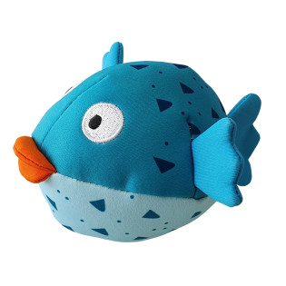 Nobby Swimming Fugu Fish Плавающая игрушка для собак Голубая Рыбка с пищалкой
