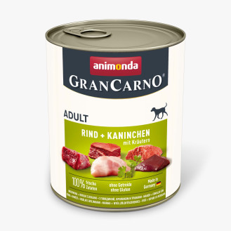 Animonda Gran Carno Adult Rabbit, Beef & Herbs Безглютеновая консерва для собак с Кроликом, Говядиной и Травами