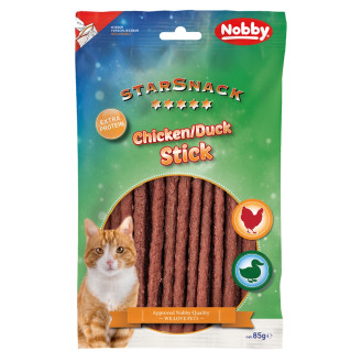 Nobby StarSnack Cat Extra Protein Chicken & Duck Stick Протеиновые лакомства для котов Палочки из Вяленой Утки и Курицы