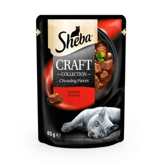 Sheba Craft Collection Beef in Sauce Влажный корм для взрослых котов Кусочки Говядины в соусе