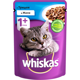 Whiskas Adult 1+ Tuna in Jelly Влажный корм для взрослых котов в возрасте от 1 года Тунец в желе