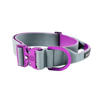 BullyBillows Lighter Combat Collar Handle 5 cm Широкий облегченный тактический ошейник с рывковым замком для собак (Grey S)