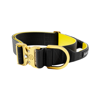 BullyBillows Lighter Combat Collar Handle 5 cm Широкий облегченный тактический ошейник с рывковым замком для собак (Gold S)