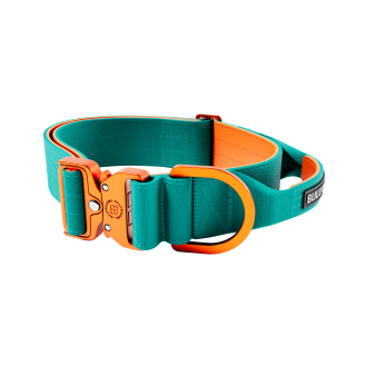 BullyBillows Lighter Combat Collar Handle 5 cm Широкий облегченный тактический ошейник с рывковым замком для собак (Turquoise L)
