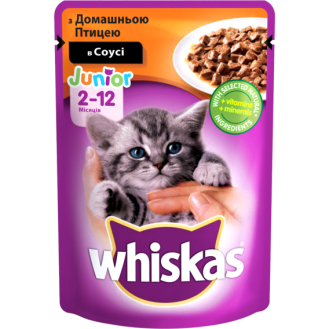 Whiskas Junior 2-12 Poultry in Gravy Влажный корм для котят в возрасте от 2 до 12 месяцев Домашняя птица в соусе