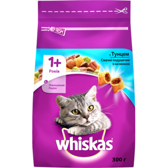 Whiskas Adult 1+ Delicious Pillows with Tuna Сухий корм для котів Смачні подушечки з тунцем