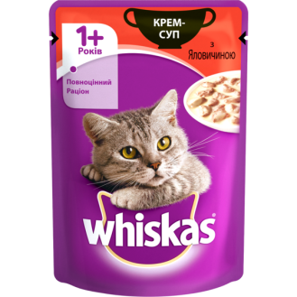 Whiskas Adult 1+ Cream Soup with Beef Влажный корм для взрослых котов в возрасте от 1 года Крем-суп с Говядиной