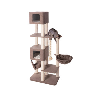 Imac Minnie Большой игровой комплекс-когтеточка для кошек с двумя домиками, гамаками и канатом