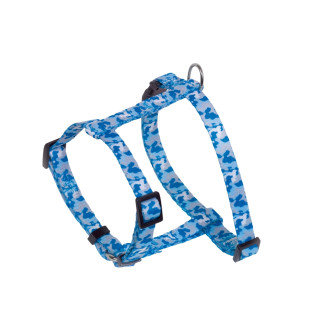 Nobby Camouflage H-shaped Harness Анатомическая мягкая шлейка для щенков и маленьких собак (LBlue XXS)