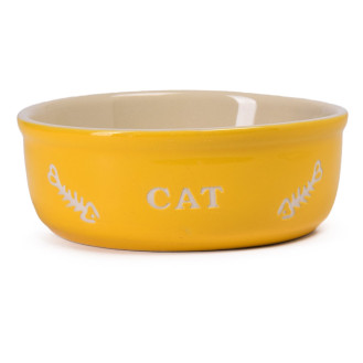 Nobby Cat Керамическая миска для котов Рыбная кость (Yellow)