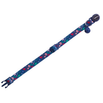 Nobby Cat Collar Flower Dark Blue Нейлоновый ошейник для котов с колокольчиком Цветочный