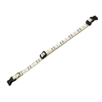 Nobby Tartan Collar Нейлоновый ошейник с фастексом и плавной регулировкой для щенков и миниатюрных собак (Creme XS-S)