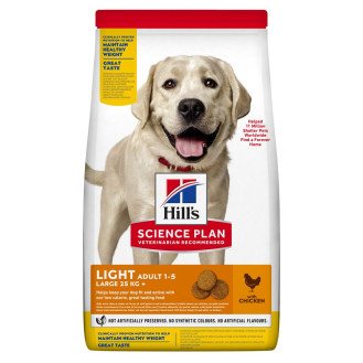 Hill's Science Plan Light Adult 1-5 Large 25+ kg Сухий дієтичний корм з куркою для собак великих порід із зайвою вагою