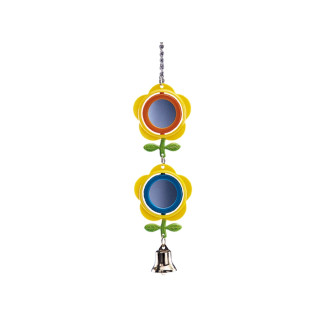 Nobby Parrot Toy Mirror Игрушка для попугаев Двойное зеркало-цветок с колокольчиком