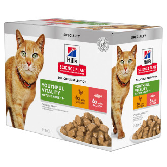 Hill's Science Plan Multipack Mature Adult 7+ Chicken & Salmon Набір вологого корму з куркою та лососем для котів віком від 7 років