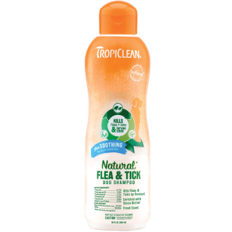 TropiClean Natural Flea & Tick Dog Shampoo Plus Soothing Успокаивающий шампунь от блох и клещей для собак