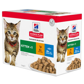 Hill's Science Plan Multipack Kitten Chicken & Ocean Fish Набір вологого корму з куркою та океанічною рибою для кошенят