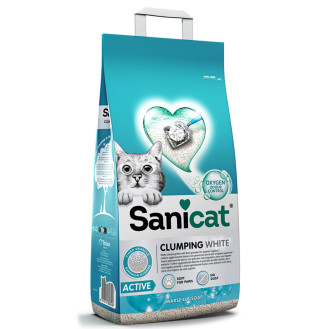 Sanicat Clumping White Active Marseille Soap Комкуючий білий бентонітовий наповнювач для котів з ароматом марсельського мила