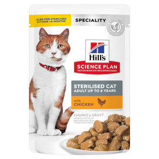 Hill's Science Plan Sterilised Cat Young Adult Chicken Влажный корм с курицей для стерилизованных кошек в возрасте от 6 месяцев до 6 лет