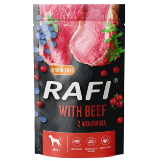 Dolina Noteci Rafi Grain Free Adult Beef Беззерновий вологий корм для собак з Яловичиною, Лохиною та Журавлиною