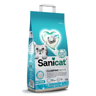 Sanicat Clumping White Active Marseille Soap Комкуючий білий бентонітовий наповнювач для котів з ароматом марсельського мила