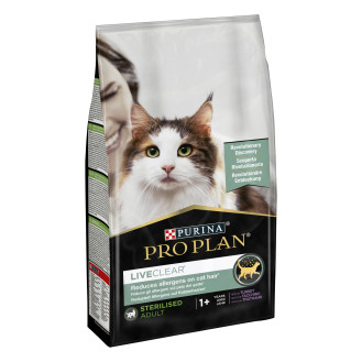 Purina Pro Plan LiveClear Sterilised Adult 1+ Turkey Сухий корм з індичкою для стерилізованих кішок, знижуючий рівень алергенів на шерсті