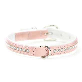 Nobby Swarovski Crystal Miniature Collar Кожаный ошейник со стразами для миниатюрных собак (LPink S)