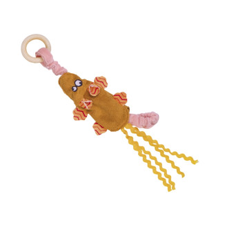 Nobby Plush Мягкая игрушка для кошек Плюшевый Мышонок на резинке с деревянным кольцом (Orange)