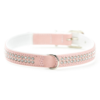 Nobby Swarovski Crystal Mini Collar Кожаный ошейник со стразами для маленьких собак (LPink M)