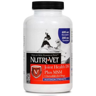 Nutri-Vet Joint Health DS Plus MSM Maximum Strength Dog Хондопротекторы с глюкозамином для восстановления суставов и связок собак