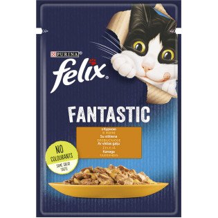 Felix Fantastic Chicken Вологий корм для дорослих котів Шматочки в желе з куркою