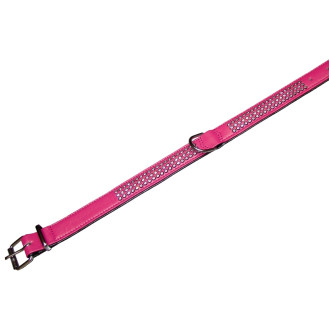 Nobby Swarovski Crystal Collar Кожаный ошейник со стразами для средних собак (Magenta M)