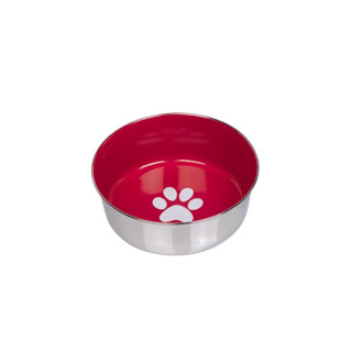 Nobby Heavy Paw Антискользящая миска из нержавеющей стали для собак Лапка (Red 950 мл)