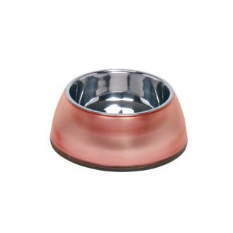 Nobby Diva Clear Антискользящая миска из нержавеющей стали для собак Градиент (Red 800 мл)