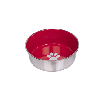Nobby Heavy Paw Антискользящая миска из нержавеющей стали для собак Лапка (Red 1,9 л)